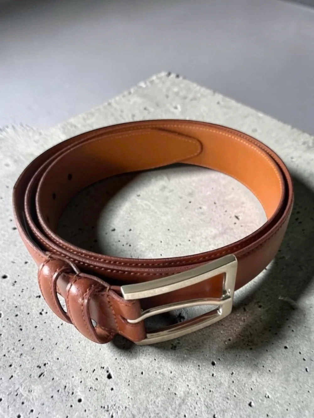 NORDSTROM WALNUT CALF LEATHER BELT 44